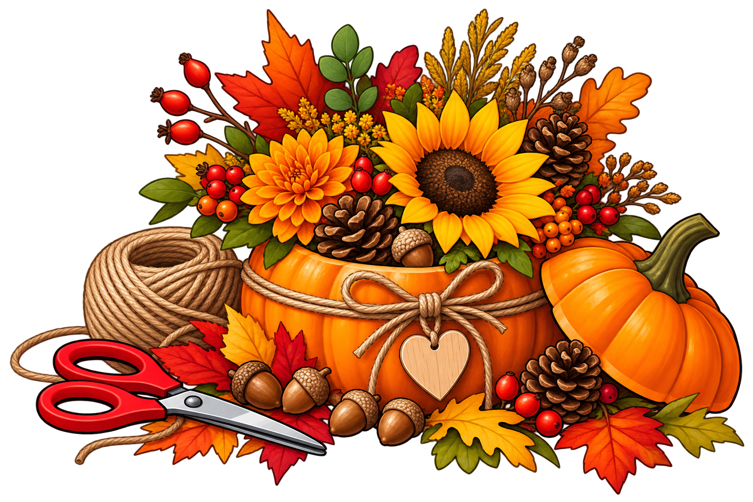 Basteln im Jahres Kreis - Herbst-Gesteck